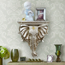European style lucky elephant head wall hanging rack Living room entrance wall decoration pendant three-dimensional wall decoration pendant