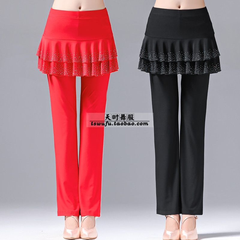 Sailor Dance Culottes Latin Dancer Square Dance Pants New Adult Standard Modern Dance Pants Big Red