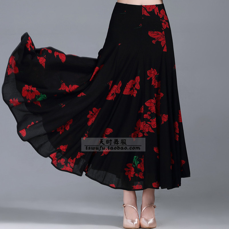 NATIONAL STANDARD DANCE SKIRT SKIRT BALLROOM DANCE SKIRT NEW LONG SKIRT FEMALE MODERN DANCE SKIRT SQUARE DANCE BIG SKIRT 5104A