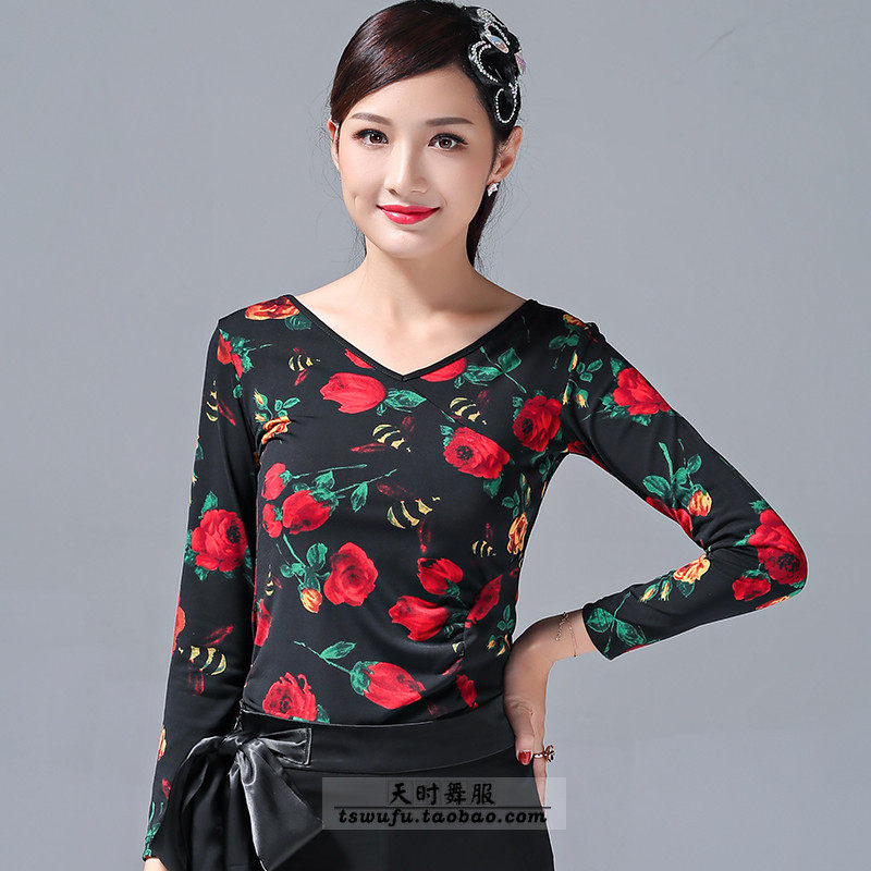 Florin Latin dance long sleeve new Morden dance dress National Peuding Square Dance Social dance Dance