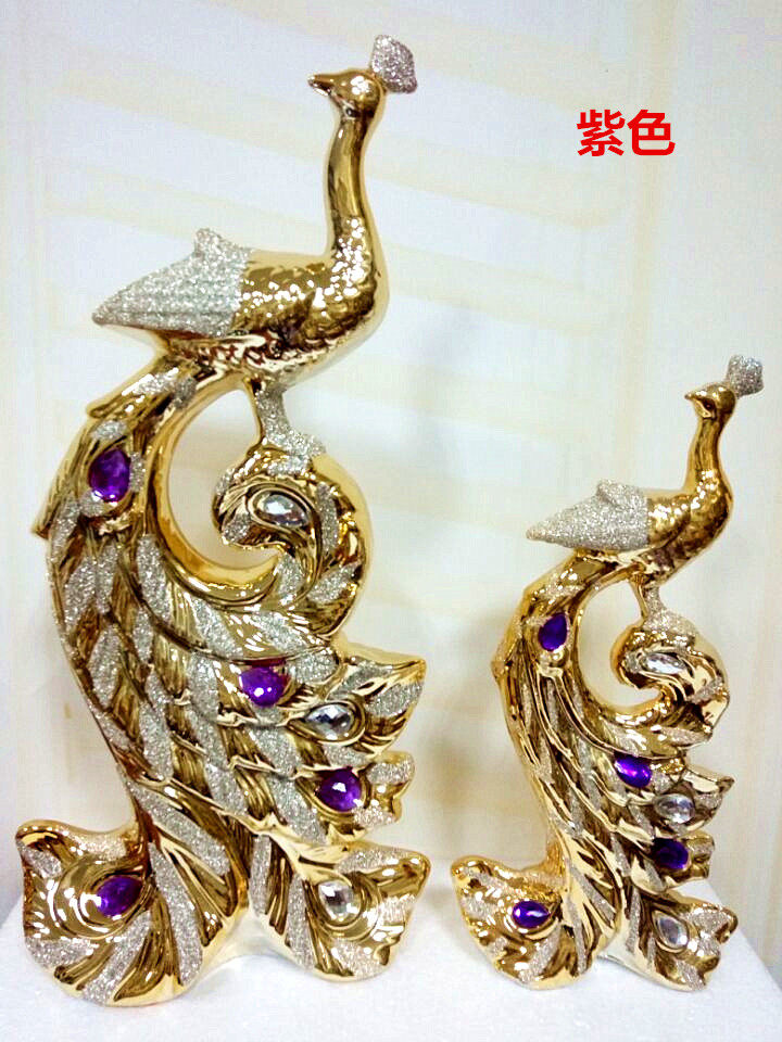 Phượng hoàng sang trọng nhỏ trang sức sáng tạo gốm thủ công quà tặng đám cưới nhà phòng khách con công đồ trang trí hiên trang trí phòng khách nhà ống