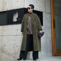 Shop word-of-mouth series Buddhist spice fur coat womens size long sheep cut wool one coat