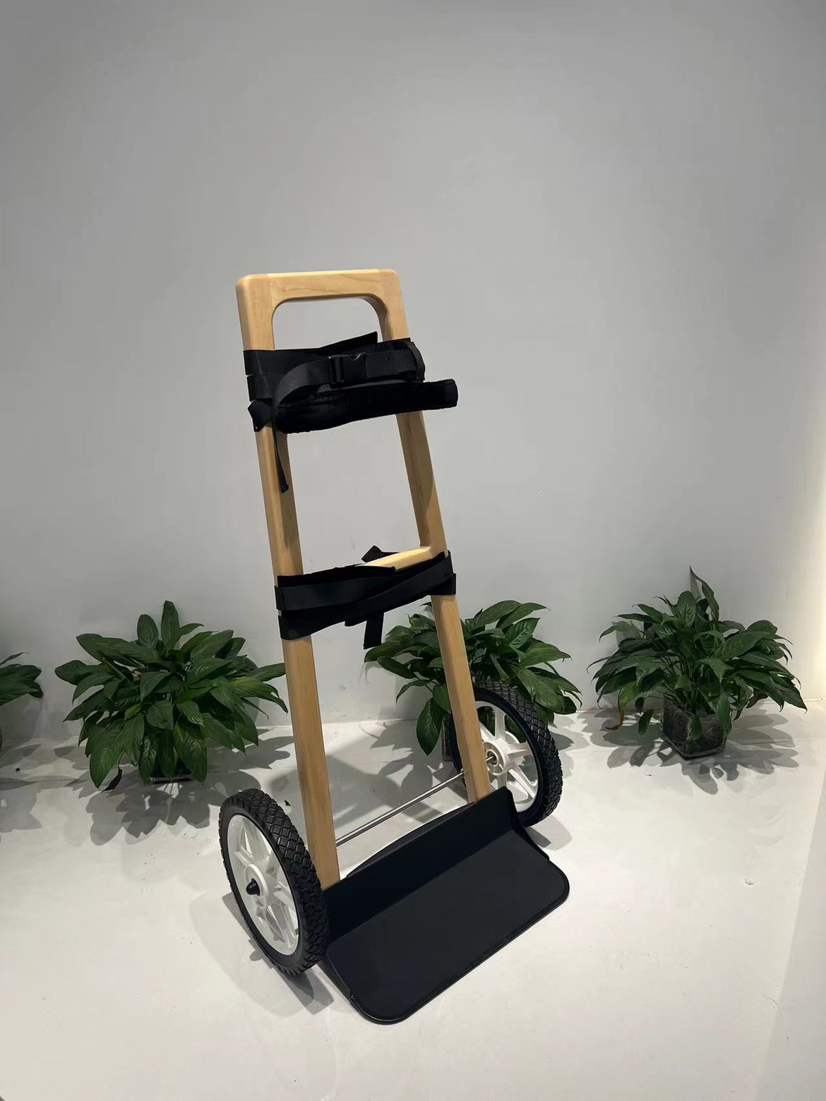 ハープカート、台車、ハープ専用、無垢材運搬カート、オーケストラカート