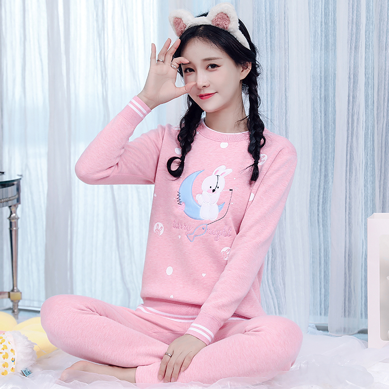 Heating Coat Women Thickened gushed student Teenage Girl Autumn Clothes Sanitary Pants Pure Cotton Suit First High School Raw Big Boy Cotton Sweater