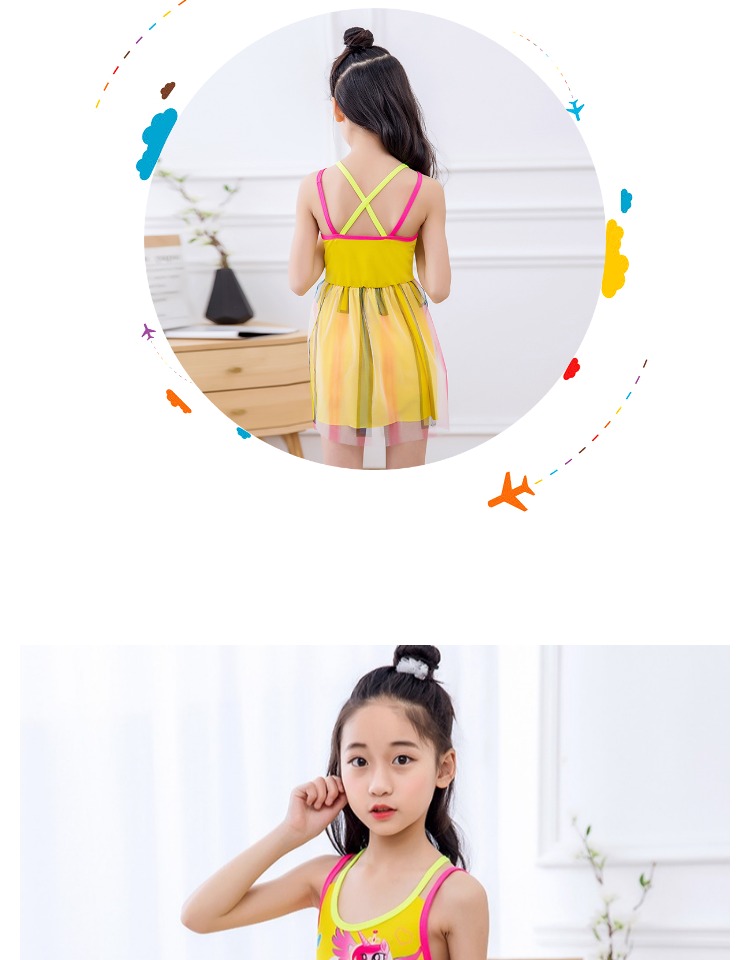 Đồ bơi cho trẻ em gái Công chúa Big Boy Đồ bơi dễ thương cho bé 3-6-7-9 Kiểu váy riêng biệt Spa bơi - Bộ đồ bơi của Kid bộ bơi trẻ em