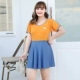 Plus mập plus size áo tắm nữ béo mm che bụng gầy 200 kg xẻ tà nóng bỏng em gái sinh viên bảo thủ - Bộ đồ bơi hai mảnh
