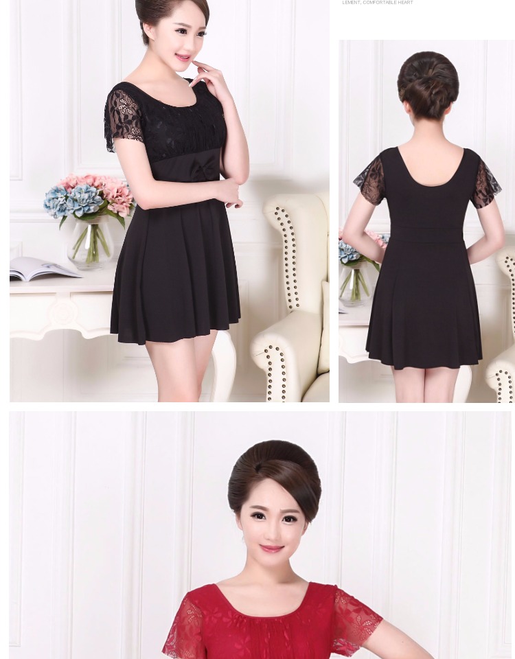 Trung niên áo tắm nữ bảo thủ chia váy bìa bụng giảm béo mùa xuân nóng trung niên mô hình mẹ kích thước lớn bơi mặc đồ bơi 2 mảnh cạp cao
