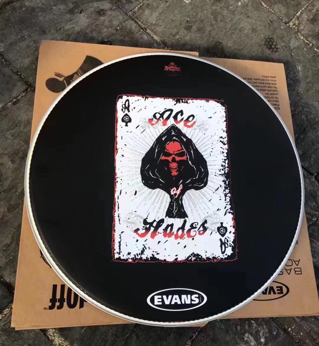American Dadario INKED EVANS 22 inch resonates Pigot Painting Style Bass Drum
