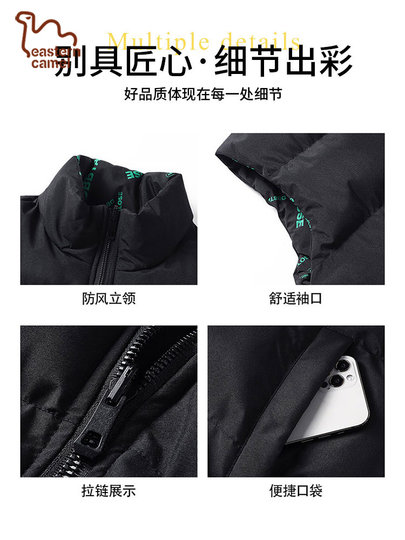Oriental Camel Vest Men's Autumn and Winter Reversible Vest Cotton Warm Thick Down Cotton Vest Jacket Men
