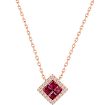 Liufu Jewelry Glossy glossy ruby pendant female 18k gold diamond set chain jewellery Pricing F87DSKN0014R