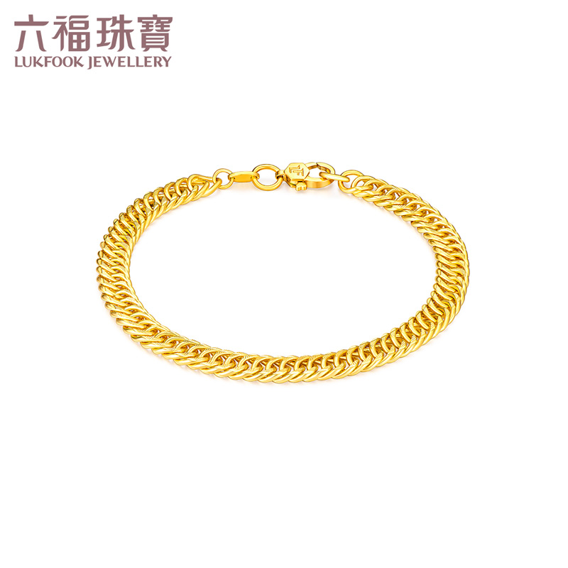 Luk Fook Jewelry Horse Whip Chain Gold Sleeve Female Atmospheric Foot Gold Sleeve Jewelry Gift Pricing B01TBGB0046