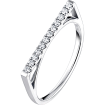 Lukfook Jewelry D-shaped ring 18k gold diamond ring personalized versatile diamond ring for women closed ring price N093