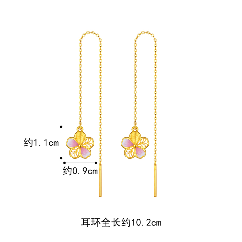 flower long dangling earrings