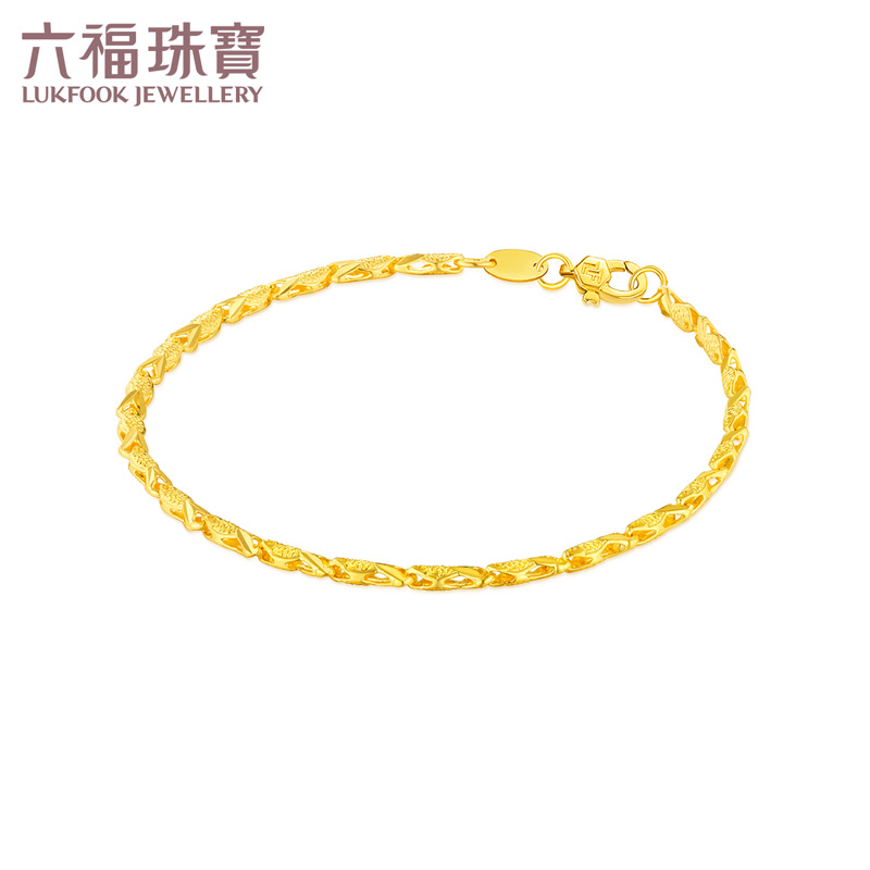 Six Foo Jewelry Gold Handmade Woman's Auspicious With Fish Foot Gold Handmade Jewelry Delivery and Denominated F63TBGB0001