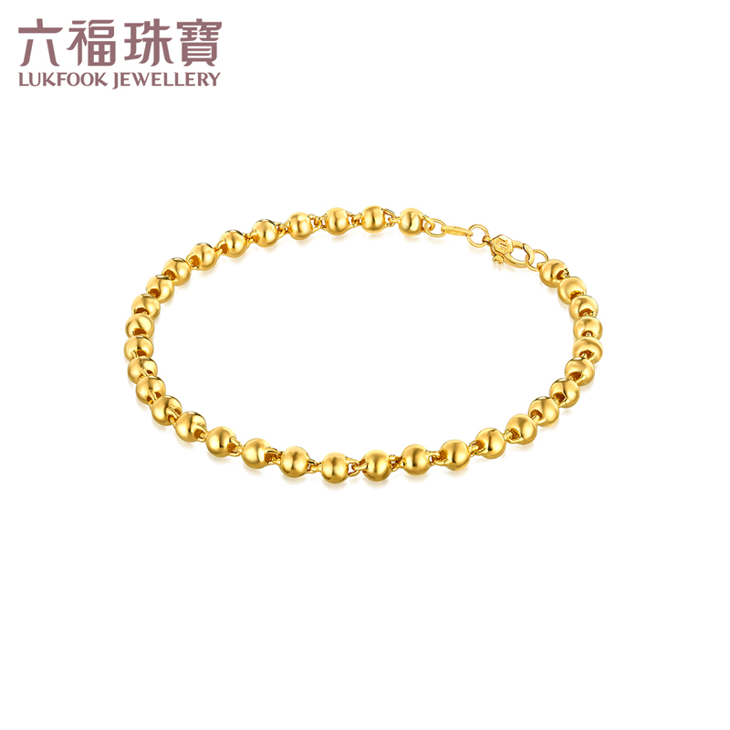 Luk Fook Jewelry Pure Gold Sleeve Women's Glossy Passepartout Gold Transfer Bead Sleeve Price B01TBGB0030