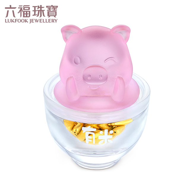 六福运财猫黄金摆件足金瓜子饰品3d硬金单粒装定价L01A1TBA0002