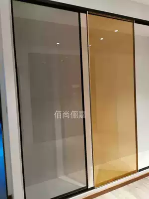 Factory direct sales modern simple wardrobe sliding door Tempered glass door light luxury sliding door bedroom aluminum frame glass door