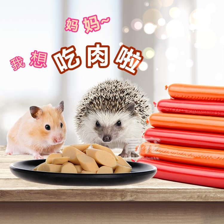 Ferret hamster African mini hedgehog grain chinchilla feed live food supplies ham sausage snacks