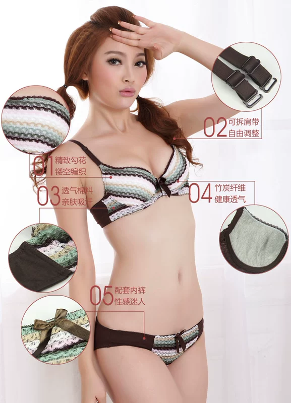 Mua một tặng một bộ đồ ngọt Nhật Bản móc nhỏ ngực nhỏ Bộ đồ lót cô gái MM thu thập bộ đồ lót kháng khuẩn