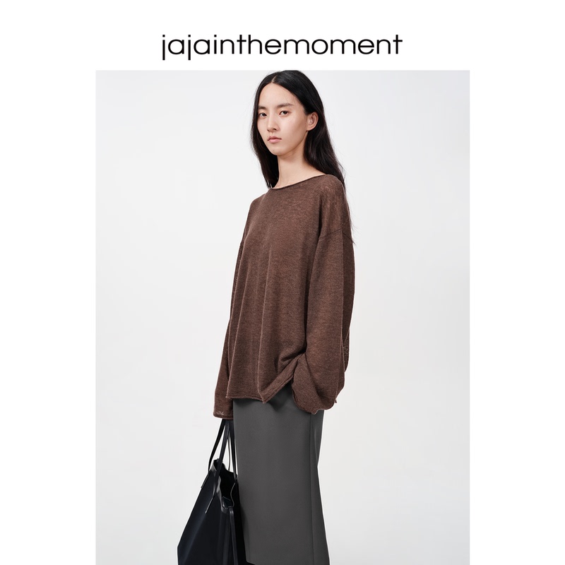 Jaja Lightweight Peruvian Imported Ultra-Fine Skin-Friendly Baby Alpaca Loose-Fitting Atmospheric Alpaca Wool Knit Sweater