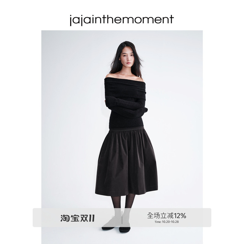 Jaja Imported Alpaca Wool Lightweight Velvet-Like One-Shoulder Pullover Sweater Tp100001