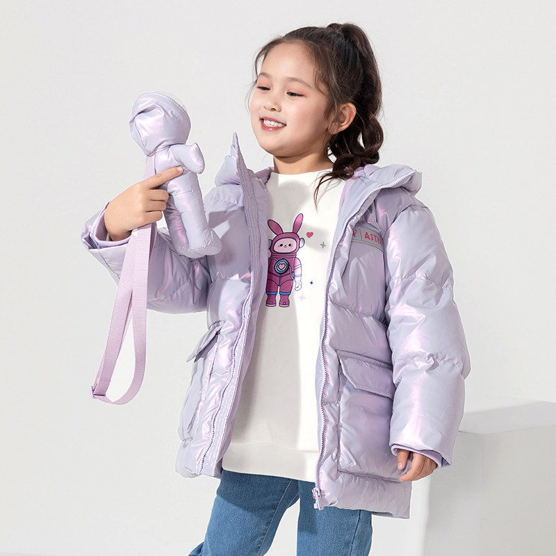 Balabara girls' down clothes bright face 2021 winter dress new children thickened jacket tide 201421107014