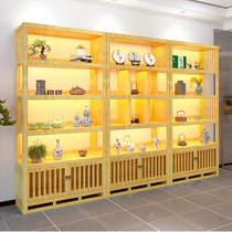 New Chinese Tea Cabinet Shelf Dabao Pavilion Tea House Display Cabinet Multifunctional Tea Cake Multi-layer Zhongdao Cabinet Display Rack