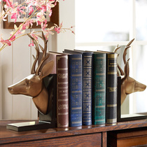 Imitation copper ornaments creative home resin animal deer head bookstore elk book bookcase ornaments decoration
