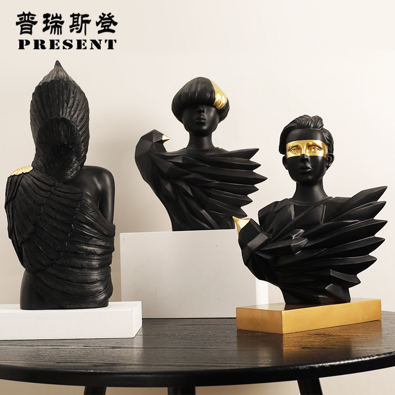 Black Pendulum creative pendulum Sculptures Portrait Bar Hotel Great Hotel Decorations Light Lavish Cuisto Soft Decorations