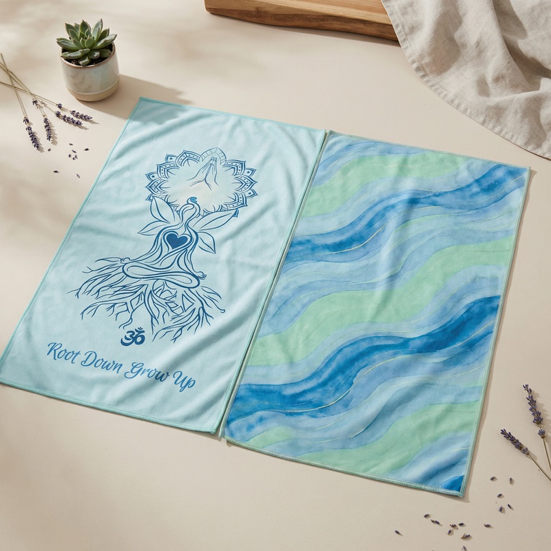 Mudra Mantra Original Double-Sided Printed Yoga Towel Absorbs Sweat, Is Non-Slip, Quick-Drying, Portable Sports Towel