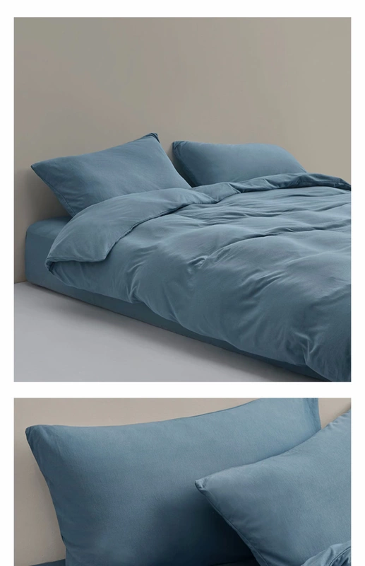 Đêm NIGHTS nhà rắn màu cotton mềm mại đan bốn mảnh đơn giản đôi giường đơn chăn bông giường thủy triều - Bộ đồ giường bốn mảnh