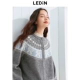 [Серия Fair Isle] Открытая контрастная цветовая линия 𫔭рубашка Женский новый зимний вязаный свитер Свитер