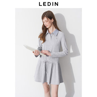 Leding layered fake two-piece shirt skirt 25 spring new loose pleated skirt intellectual long-sleeved polo skirt