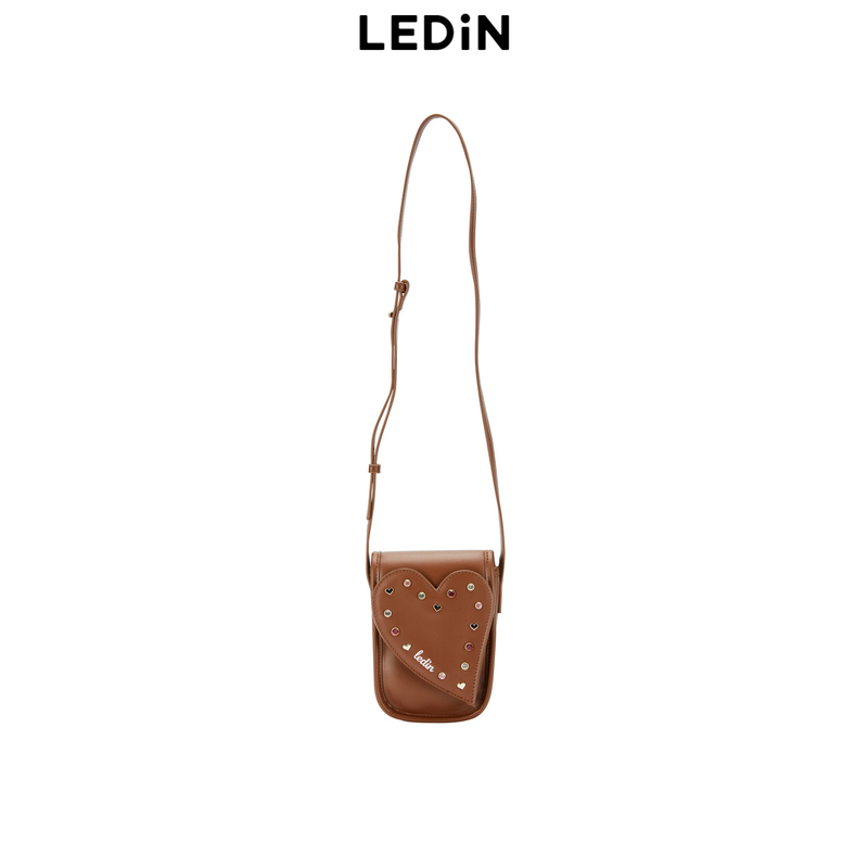 [Same Style as in Shopping Malls] Ledian 2024 Autumn New Crossbody Heart Phone Bag C1Yfe3429