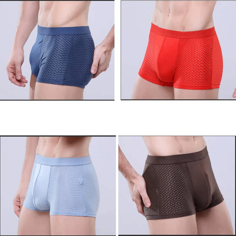 mens nhung Arctic quần lót đá Modale phẳng góc quần đầu thở chữ U quần sexy lưới quần lót bốn-góc.