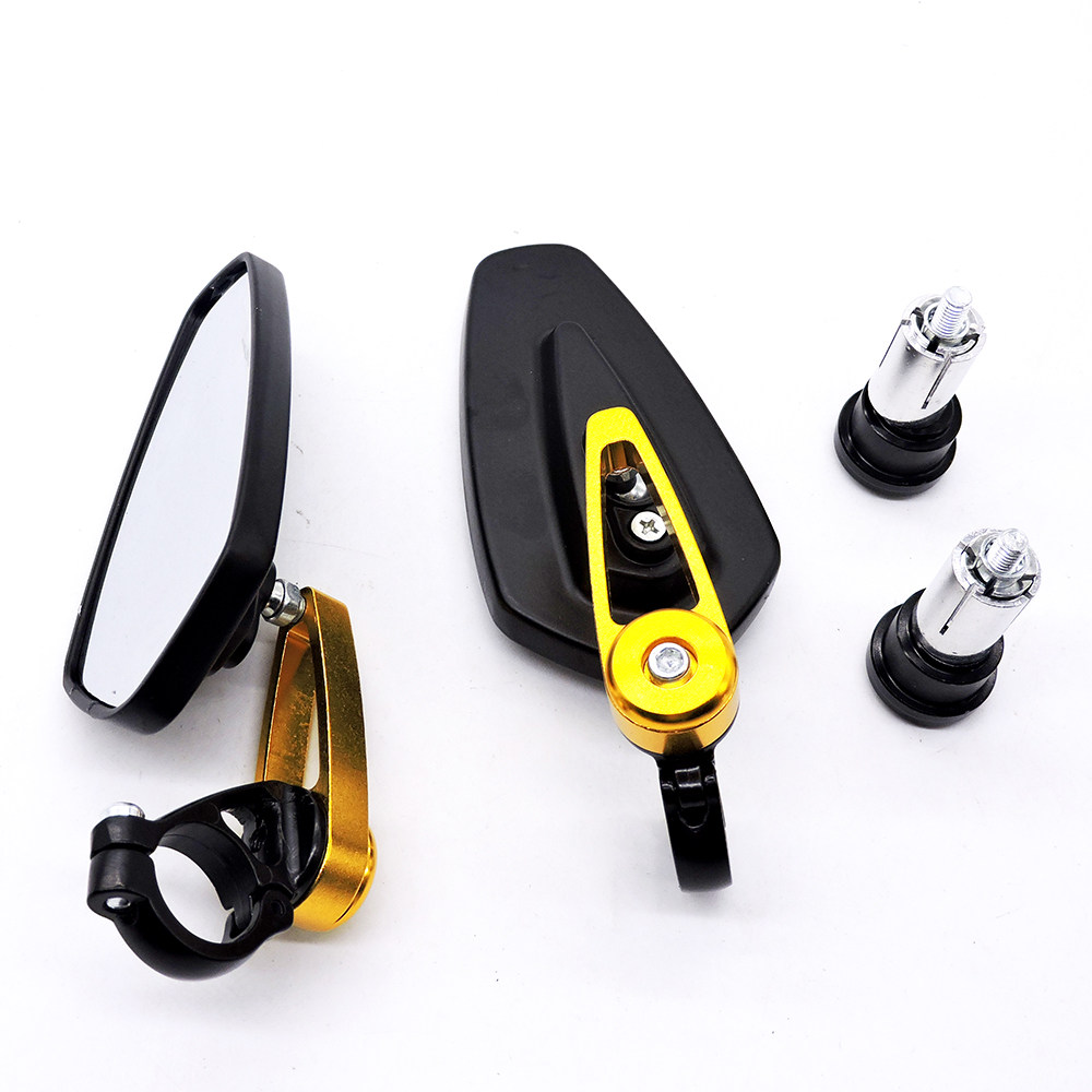 Motorcycle Sports Car Aluminum Alloy Handlebar Mirror Reflector Electric Vehicle Modification Universal Longjia V Cafe Racer Rearview Mirror