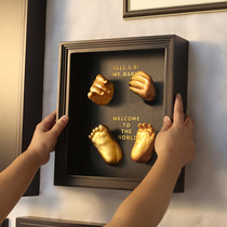 Baby full moon Hand Foot Print baby hand model foot model newborn 100 days hand foot foot print mud fetal hair souvenir gift