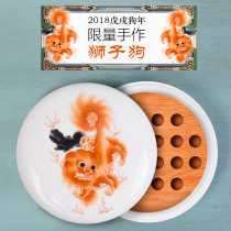 Original porcelain childrens milk teeth box boys and girls souvenir storage box fetal hair milk collection box