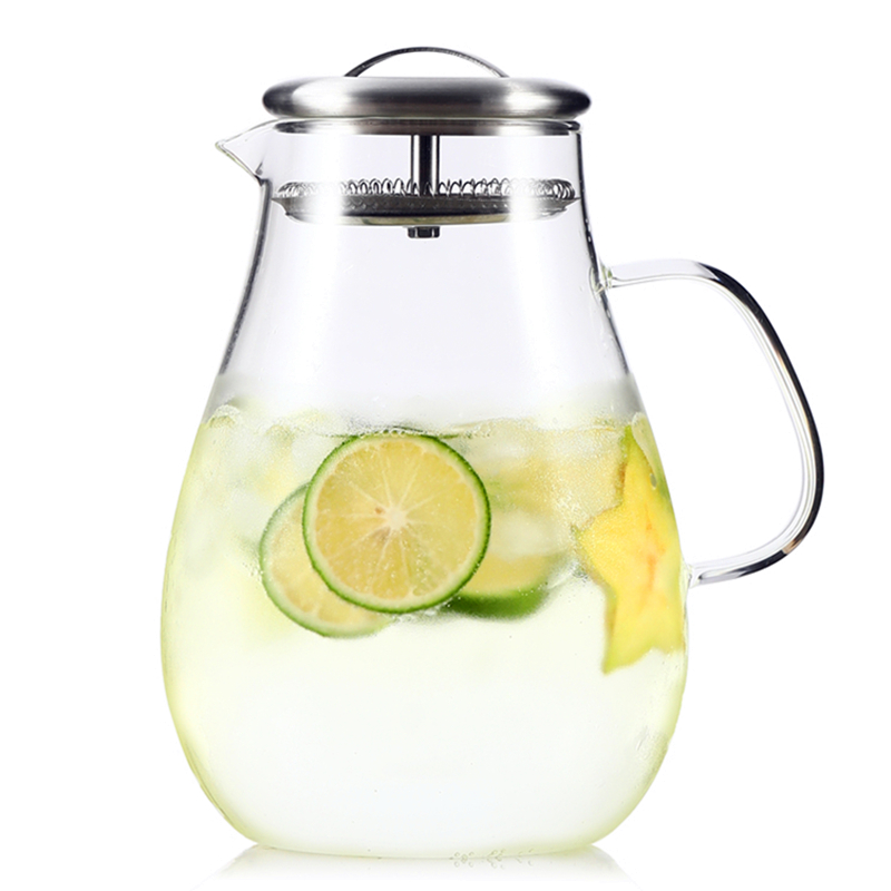Heat-resistant high temperature explosion-proof large capacity bubble lemon air cooling water bottle ice cup with lid glass jar household