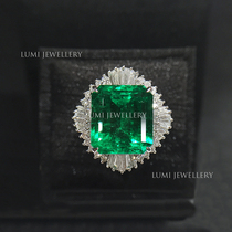 Ruby jewelry Colombian emerald ring Platinum diamond female ring Ring jewelry GRS certificate custom section