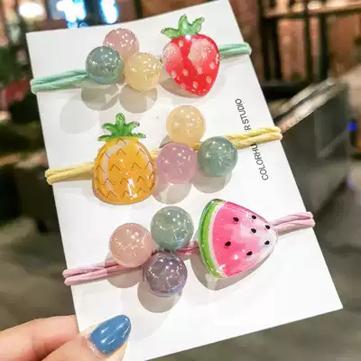 Net red cute fruit Hairband summer watermelon strawberry Hairband Hairband girl tie hair rubber band hair rope hair accessories