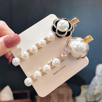 Net red pearl flower hairclip simple temperament personality duckbill clip edge clip Korean cute bangs clip top clip clip