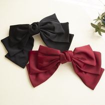 South Korea three-layer big bow Red Net red satin hair jewelry top clip large hair card headgear