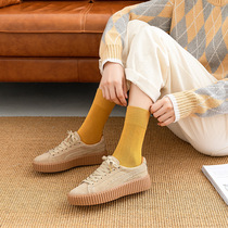 Socks Seasons cotton socks midbarrel minimalist pure color 100 hitch candy color day department warm sports tide socks