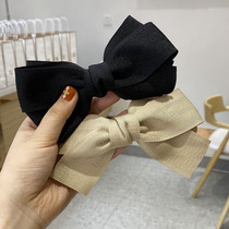 Elegant temperament small fragrant wind Korean fabric handmade bow hairclip spring clip hair accessories