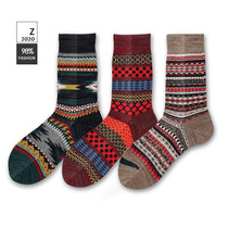 Four Seasons Socks Mens Socks Street ins Tide Brand Ethnic Style Mid-line Socks Thick Weatherless Socks