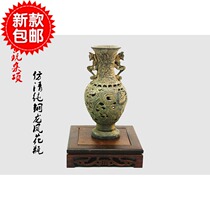 Ancient Play Antique Bronze Ware Dragon Crested Collection of miscellaneous collection to make old bronze piece Ping An bottle sent gift collection