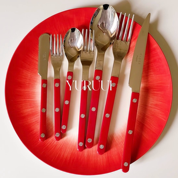 Sabreparis red knife and fork spoon