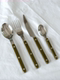 YURUUI Designer Spot! French Sabre Paris fern green knife and fork spoon stainless steel western dining tableware