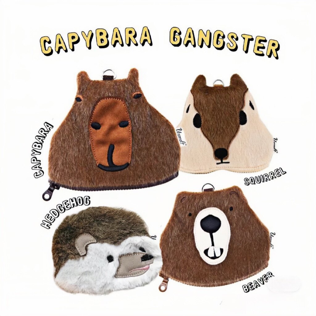 泰国狐狸毛绒刺绣可爱水豚钥匙扣小动物零钱包unmelt卡皮巴拉挂件评价- 淘宝网